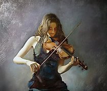 купить Спкрипачка масло, холст 