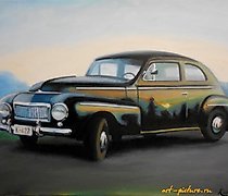 Ретро автомобиль 4 масло, холст 
