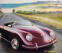 Статуэтка 复古汽车保时捷356 油画，画布）