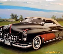 Статуэтка 复古汽车 7 油画，画布