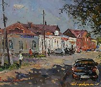 Статуэтка 正午时分，老城布祖卢克，油，寒冷。