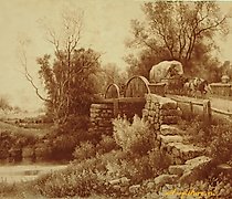 Статуэтка "Old watermill engraving…