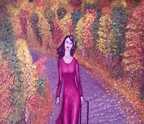 购买 道路 布,油画