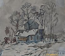 buy The translation of the text into English is:
"Little house. Watercolor. 20 x 23 cm"
