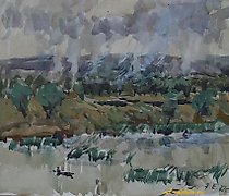 购买 早晨。水彩。20 x 23 厘米