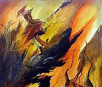 Статуэтка 火焰语言 油画、画布