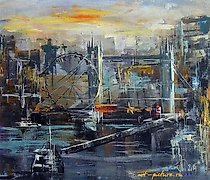 Статуэтка 伦敦丙烯，画布