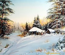 Статуэтка 冬季早晨 油画，画布