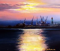 Статуэтка "Evening Port oil, canva…