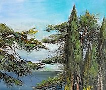 Статуэтка 从阳台的视角 油画，画布