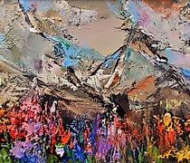 Статуэтка 山谷油画，画布