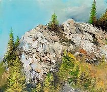 Статуэтка 夏天在山上，油画布