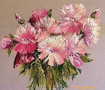 Статуэтка 牡丹花束 丙烯画 布面