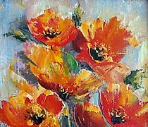 Статуэтка "Poppies acrylic, canvas"
