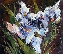 Статуэтка 鸢尾花 油画，画布