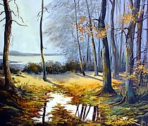 Статуэтка 秋季橡树林 油画，画布