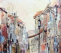 Статуэтка 威尼斯的运河 丙烯，画布