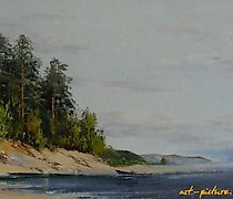 Статуэтка 河边的画布，油画