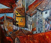 Статуэтка 意大利屋顶 油画、帆布