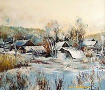 Статуэтка 乡村风景 油画, 布面