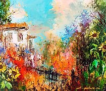 Статуэтка 南方庭院 油画，硬纸板