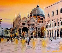 Статуэтка 威尼斯。圣马可广场 油画，帆布