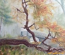 购买 秋天的公园 油画，帆布，纸板