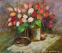 Статуэтка "Snowy Tulips, canvas/oi…