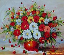 购买 秋天的花束 油画，画布，画笔