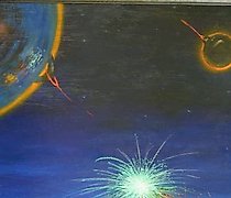 Статуэтка 脆弱的世界和上帝的意志，涂抹油彩。