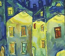 Статуэтка 红色在夜晚 85x65 7 帆布，油画