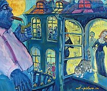 Статуэтка "On the balcony, oil on …