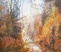 Статуэтка 秋天的森林 油画，画布