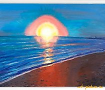 Статуэтка 墨尔本的日落 油画，画布