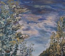 Статуэтка 夏天的傍晚暴风雨来临前 油画，画布