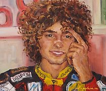 Статуэтка 摩托车手肖像 油画，画布