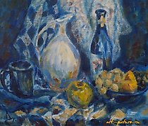 Статуэтка "Blue still life oil on …