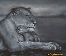 Статуэтка Black and white (lioness…