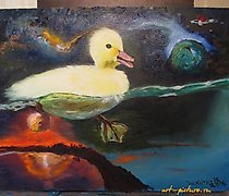 购买 鸭子 油画，画布