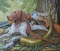 Статуэтка Охотничья легавая холст,…