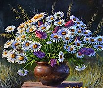 购买 雏菊(油画)画在纸板上。