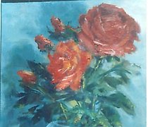 Статуэтка "Roses on blue paper, oi…