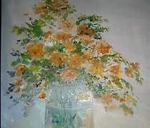 Статуэтка 田野花朵。油画。