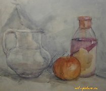 Статуэтка 静物画与水壶 水彩纸