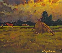 Статуэтка "Red Horse" oil on canvas