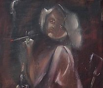 Статуэтка 艾草油，画布