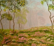 购买 淡紫色薄雾油在帆布上的纸板