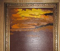 buy The translation of the text into English is "Sunset oil, canvas, cardboard."