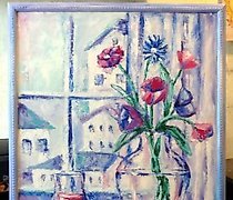 Статуэтка 窗边的春天静物油画，画布