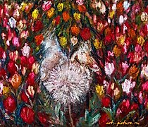 купить "Одуванчик" масло, холст, смешанная техника 